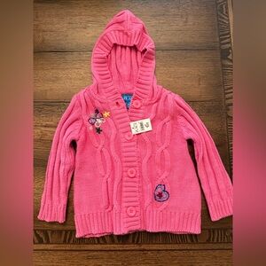 The Children's Place Pink Knit Cardigan with Floral Embroidery NEW girls 12M